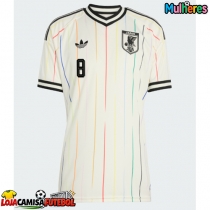 Camisa de Futebol Japão Takumi Minamino #8 Equipamento Secundário Mulheres Mundo 2026 Manga Curta